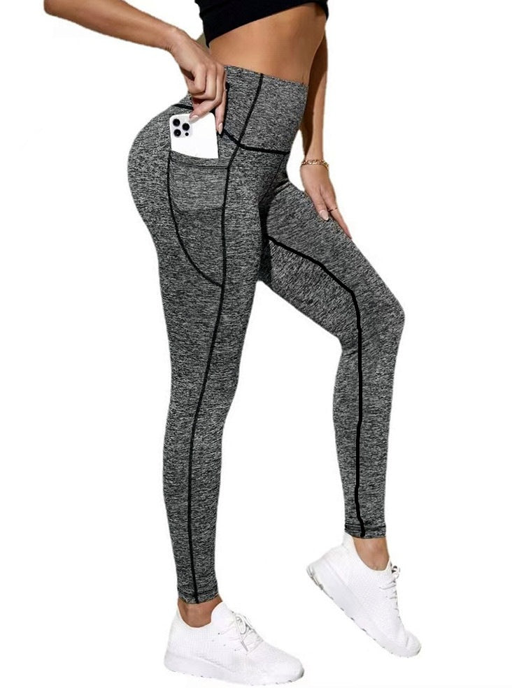 New Popular Cross-Border Yoga Pants, European And American High-Waisted Sexy Slimming Solid Color Leggings, Running Outdoor Sports Pants For Women