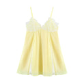 Women Lace Stitching Sexy V neck Laminated Decoration Mini Dress