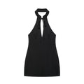Women Clothing Summer Lace up Hanging Collar Short Dress