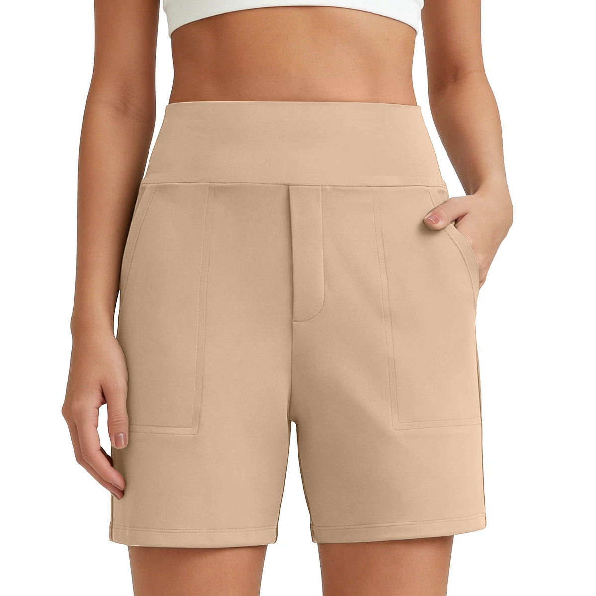 European And American Cross-Border New Style Women's Solid Color Stretchy Comfortable Fitness Pants Yoga Casual Shorts