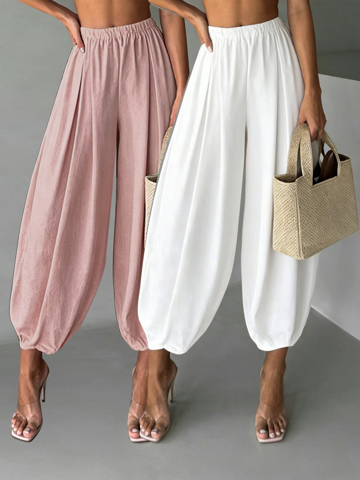 2-piece Set Fashionable Air Pants For Womencasual Yoga Wide-leg Pants