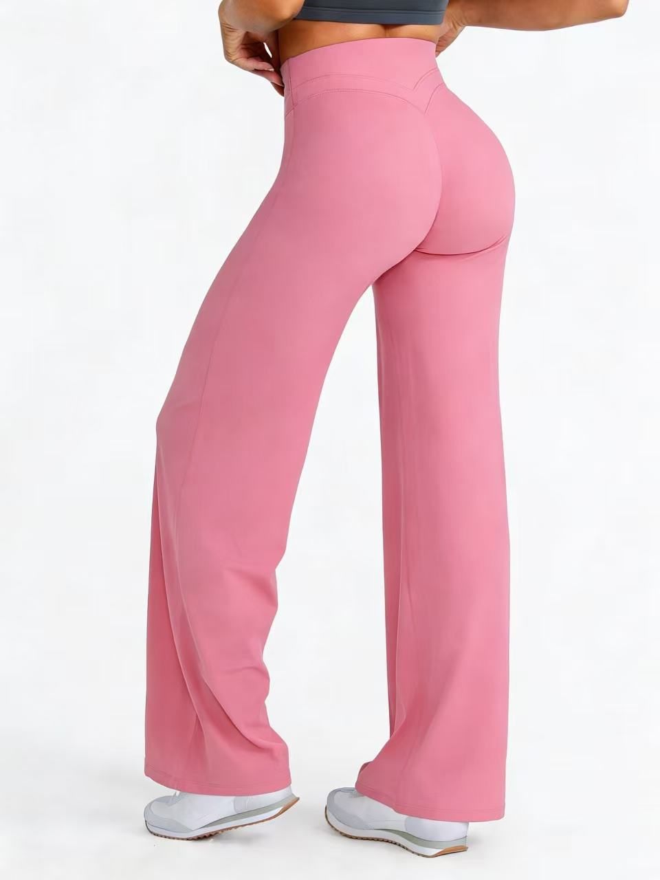 Cross-Border European And American New Popular Yoga Pants High-Waisted Butt-Lifting Naked-Feel Outdoor Fitness Pants Sports Solid Color Long Pants For Women