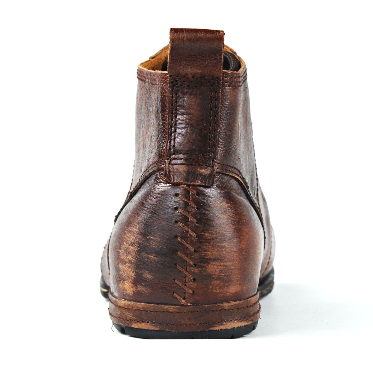 OSSTONE Moto Boots for Men Vintage Zipper-up Retro Leather Chukka Boots Distressed Rock n roll Bike Shoes Punk Boots OS-6015-2-Retro