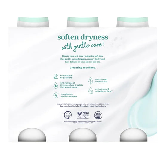 Dove Sensitive Body Wash, 23 fl oz, 3 Pack