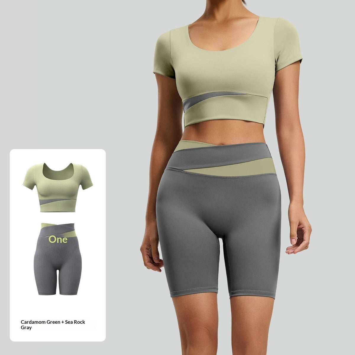 Color-block Yoga Outfit Set For Women Figure-flattering And Slimming