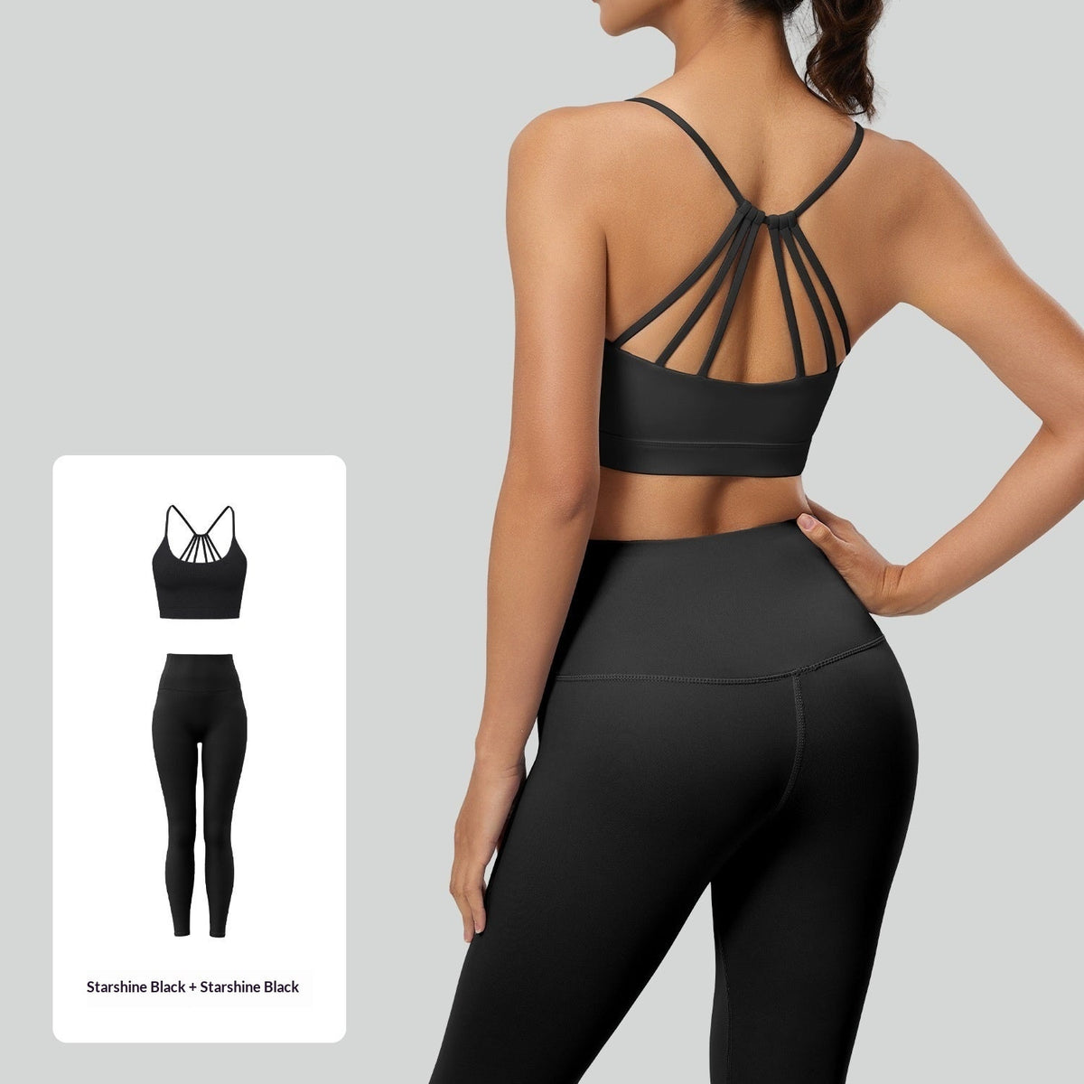 Womens Color-Block Yoga Set For A Beautiful Back