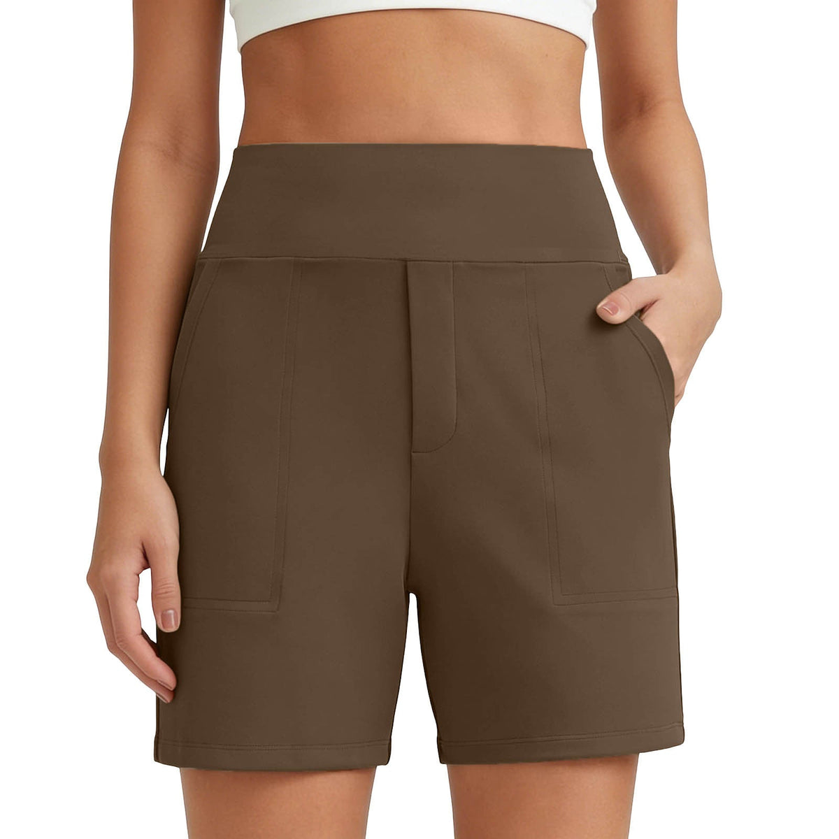 European And American Cross-Border New Style Women's Solid Color Stretchy Comfortable Fitness Pants Yoga Casual Shorts