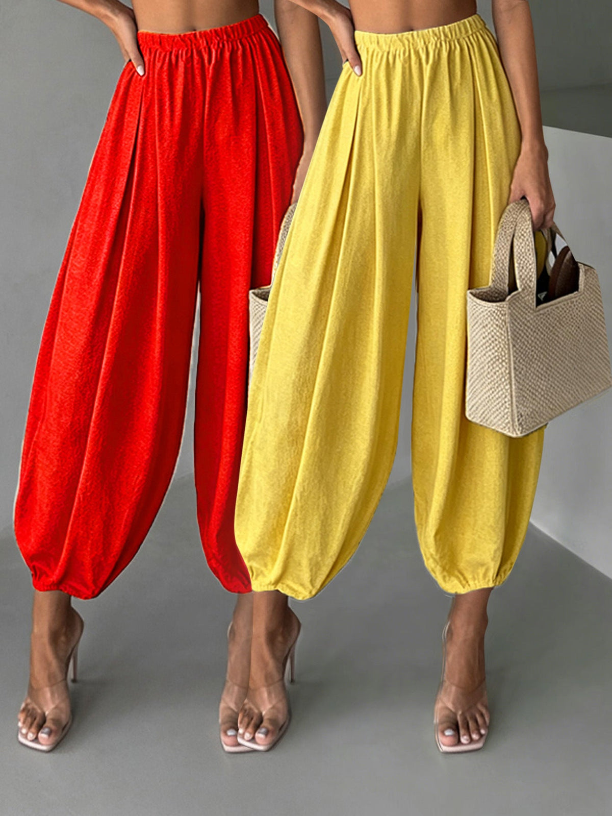 2-piece Set Fashionable Air Pants For Womencasual Yoga Wide-leg Pants