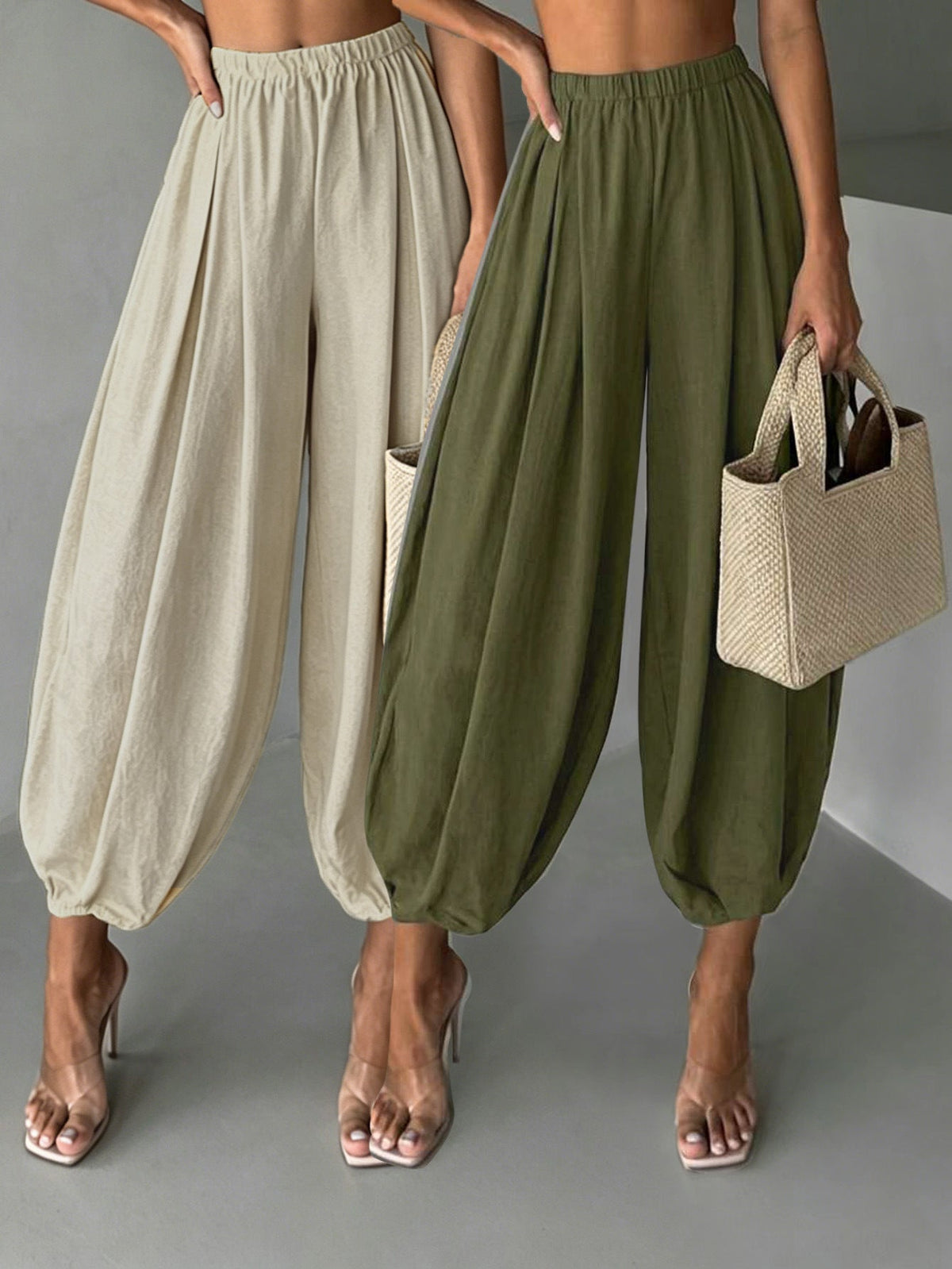 2-piece Set Fashionable Air Pants For Womencasual Yoga Wide-leg Pants