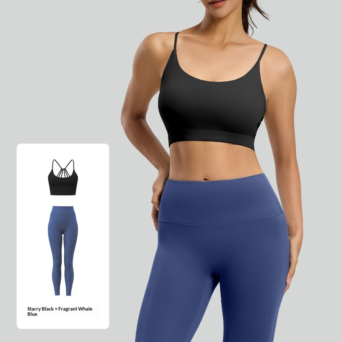 Womens Color-Block Yoga Set For A Beautiful Back