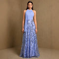 Summer Autumn Halter Elastic Ribbon Stitching Ruffle Embroidered Piece A Swing Evening Dress Party Dress