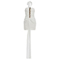 Summer Women Lace Sexy See through Ribbon Halter Dress