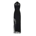 Elegance Black Lace Stitching Chest Halter Dress Sexy High Split Dinner Dress Women