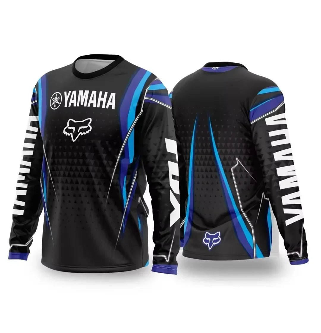 Summer YAMAHA Men Women Motorcycle Riding Suit Loose Breathable Quick Drying Off-Road Racing Suit Long Sleeved Sports T-Shirt