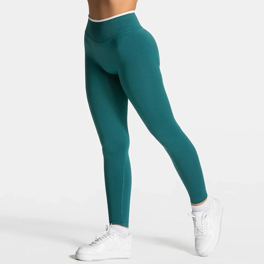 Women’s Sports Leggings, High Waist Seamless Yoga Pants, Scrunch Booty Peach, Hip Lifting Gym Clothes, Workout Tights