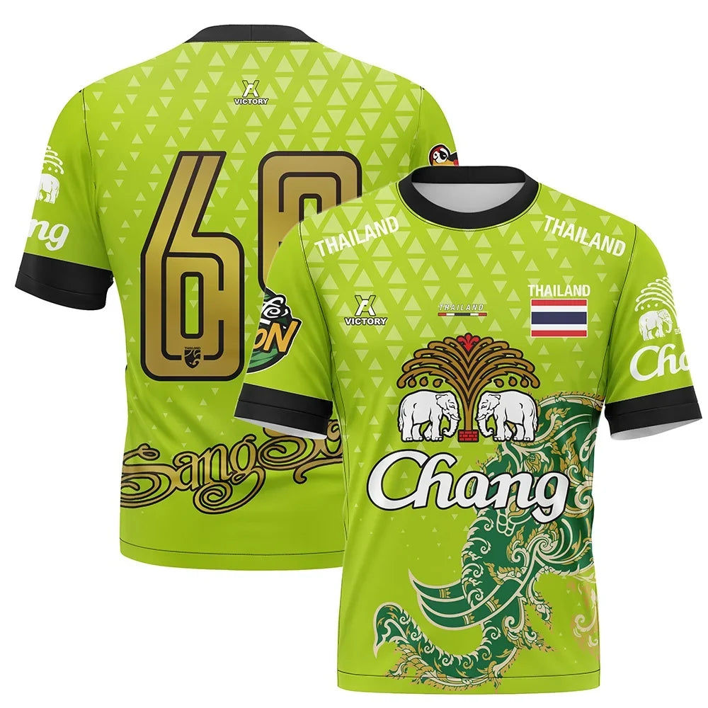 Thailand National Elephant Thai Pattern Football Jersey T-Shirt Men Women Unisex Country Pride Graphic Tee Summer outdoors