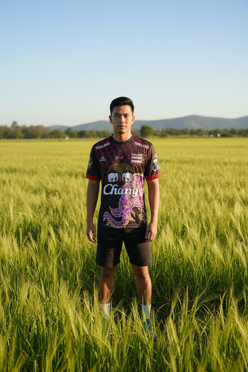 Thailand National Elephant Thai Pattern Football Jersey T-Shirt Men Women Unisex Country Pride Graphic Tee Summer outdoors