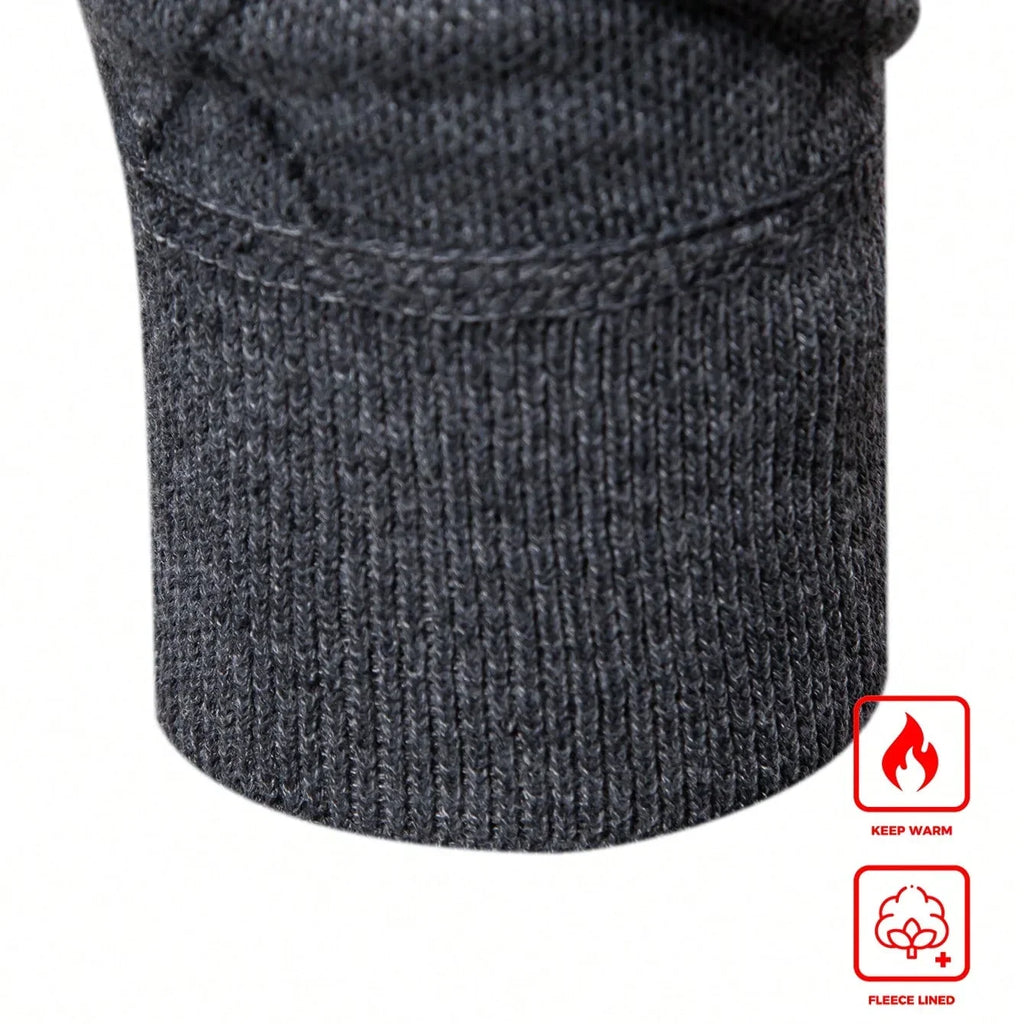 New Fashion Mens Knit Sweater American Half Zip Fleeced Knitwear Men's Stand Collar Casual Sweaters Pullovers