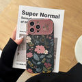 Ins Korean Camellia phone case suitable for iPhone 17 17Promax 16 15 14 13 Promax shock-absorbing strap hanging rope phone case
