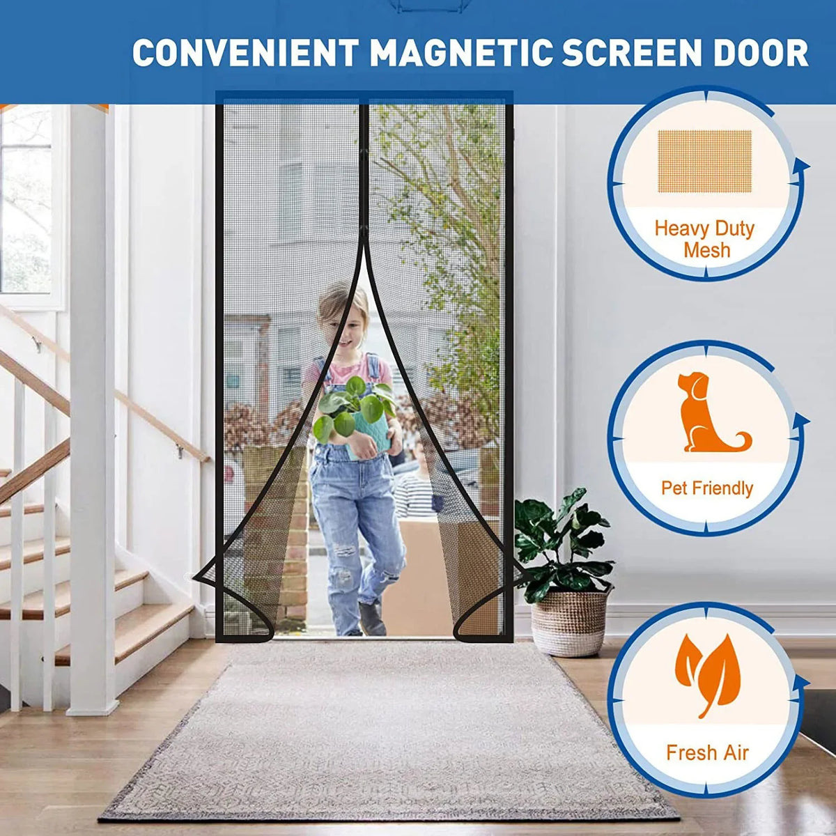 Magnetic Screen Door – Automatic Mosquito Mesh Curtain