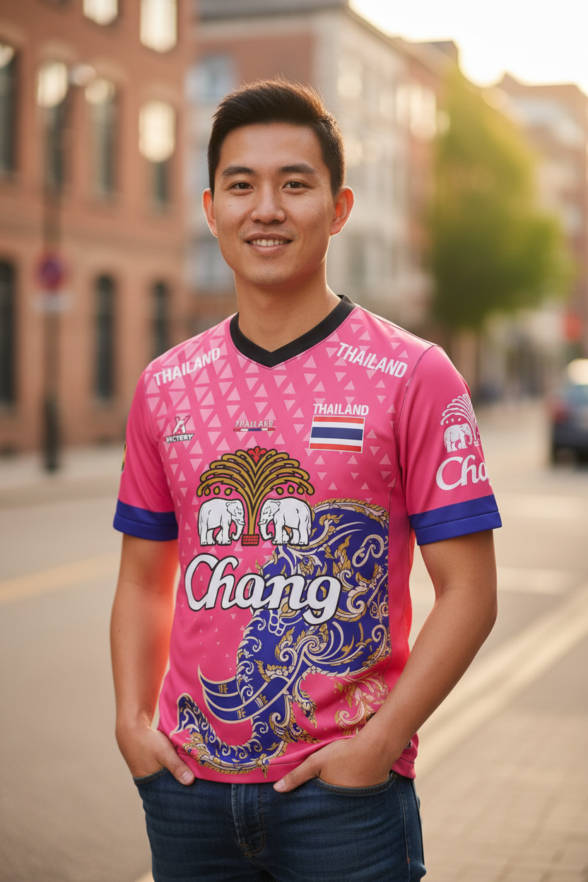 Thailand National Elephant Thai Pattern Football Jersey T-Shirt Men Women Unisex Country Pride Graphic Tee Summer outdoors