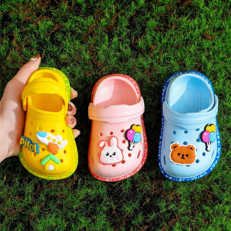 Summer Sandals, Girls, Kids, Baby Boys, Cartoon Sandals, Flat Heel, Soft Slippers, Garden Shoes