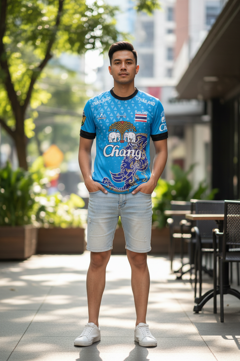 Thailand National Elephant Thai Pattern Football Jersey T-Shirt Men Women Unisex Country Pride Graphic Tee Summer outdoors