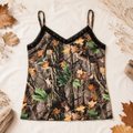 Women's Camo Stretch Camisole - WoodLand Hunting Tank Top - Wilderness Dreams
