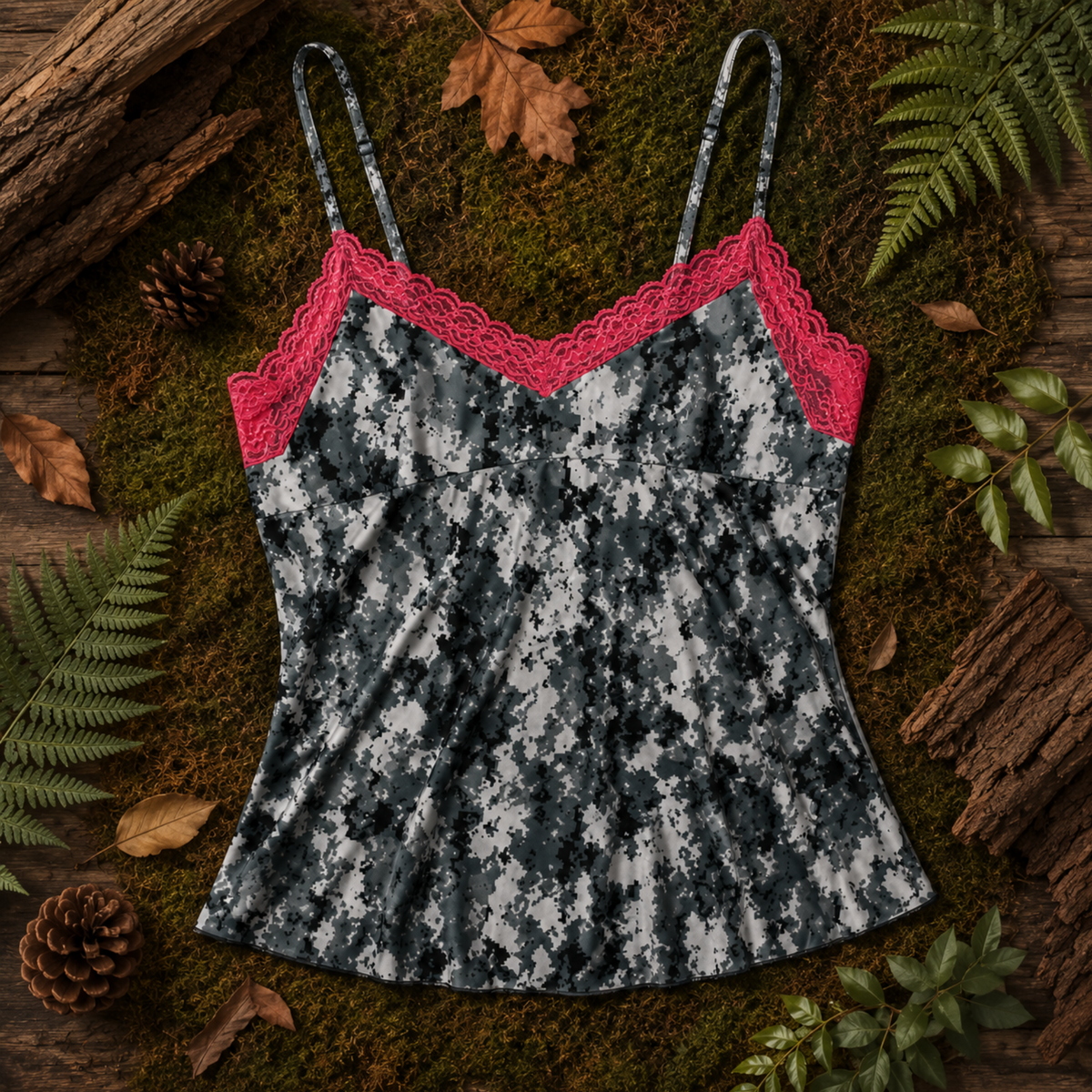 Women's Camo Lace Camisole - Envision Red Hunting Lingerie - Wilderness Dreams