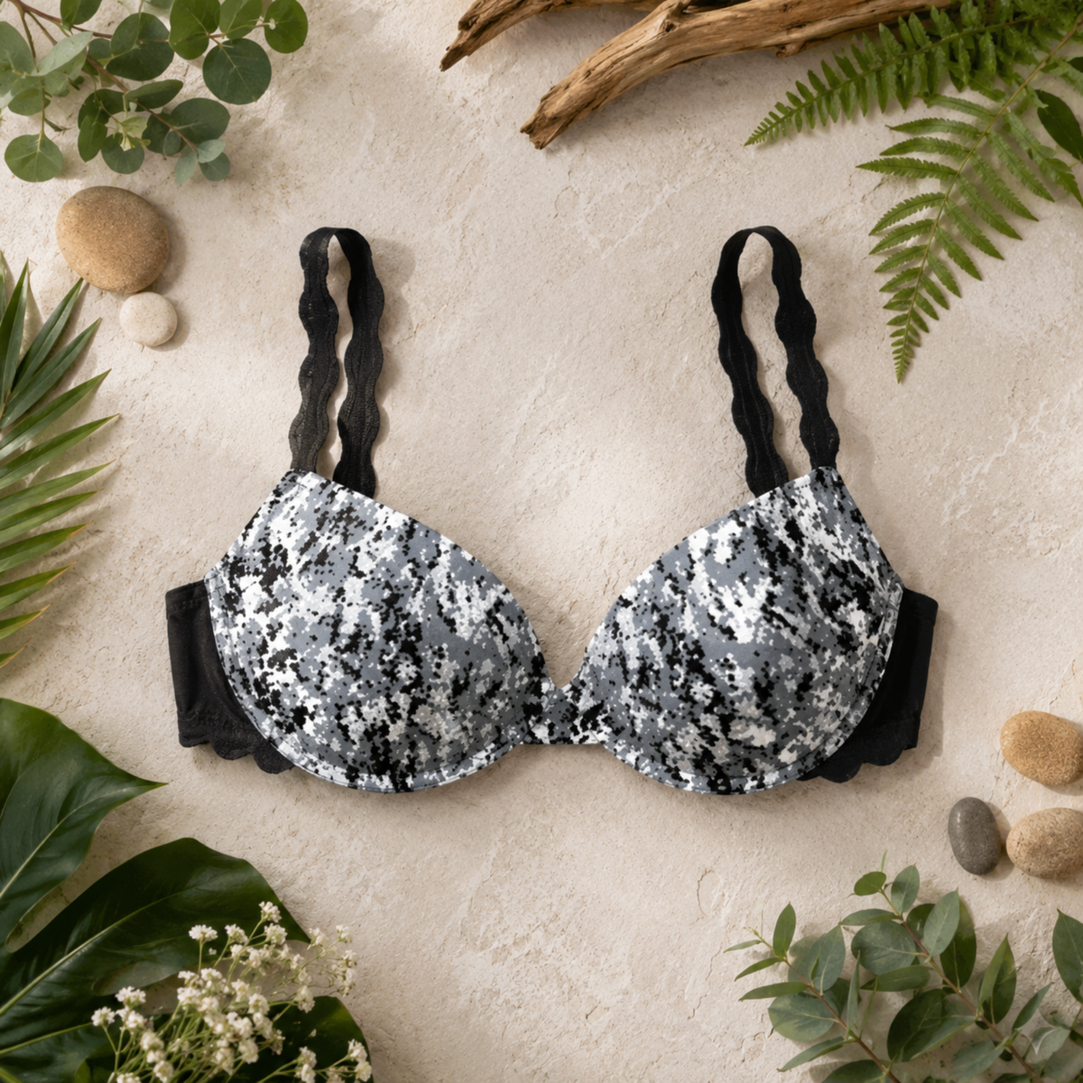 Women's Camo Hunting Bra - Envision Black Lace T-Shirt Bra - Wilderness Dreams
