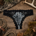 Women's Camo Lace Thong - Envision Black Hunting Underwear - Wilderness Dreams