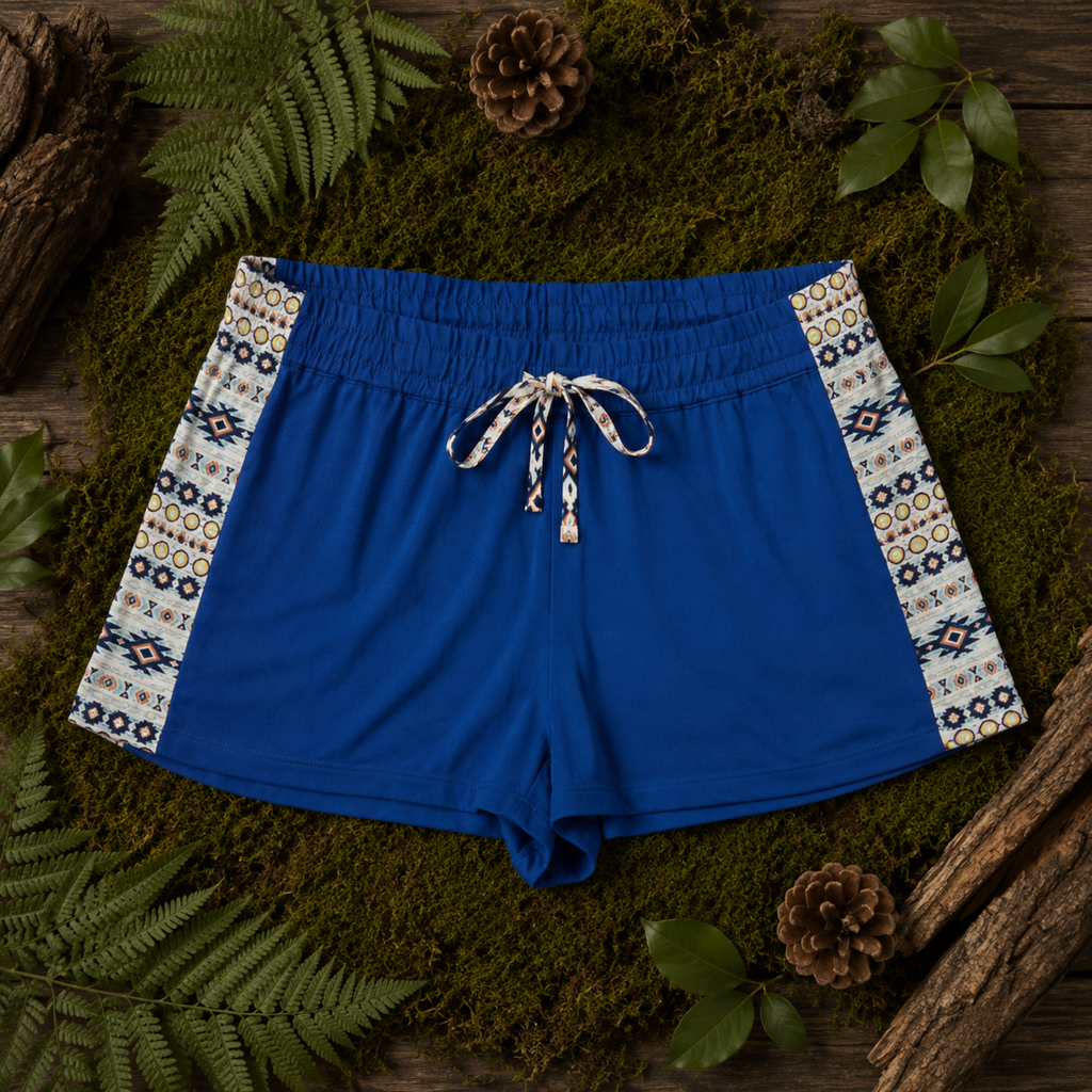 Women's Camo Sleep Shorts - Aztec Hunting Loungewear - Wilderness Dreams