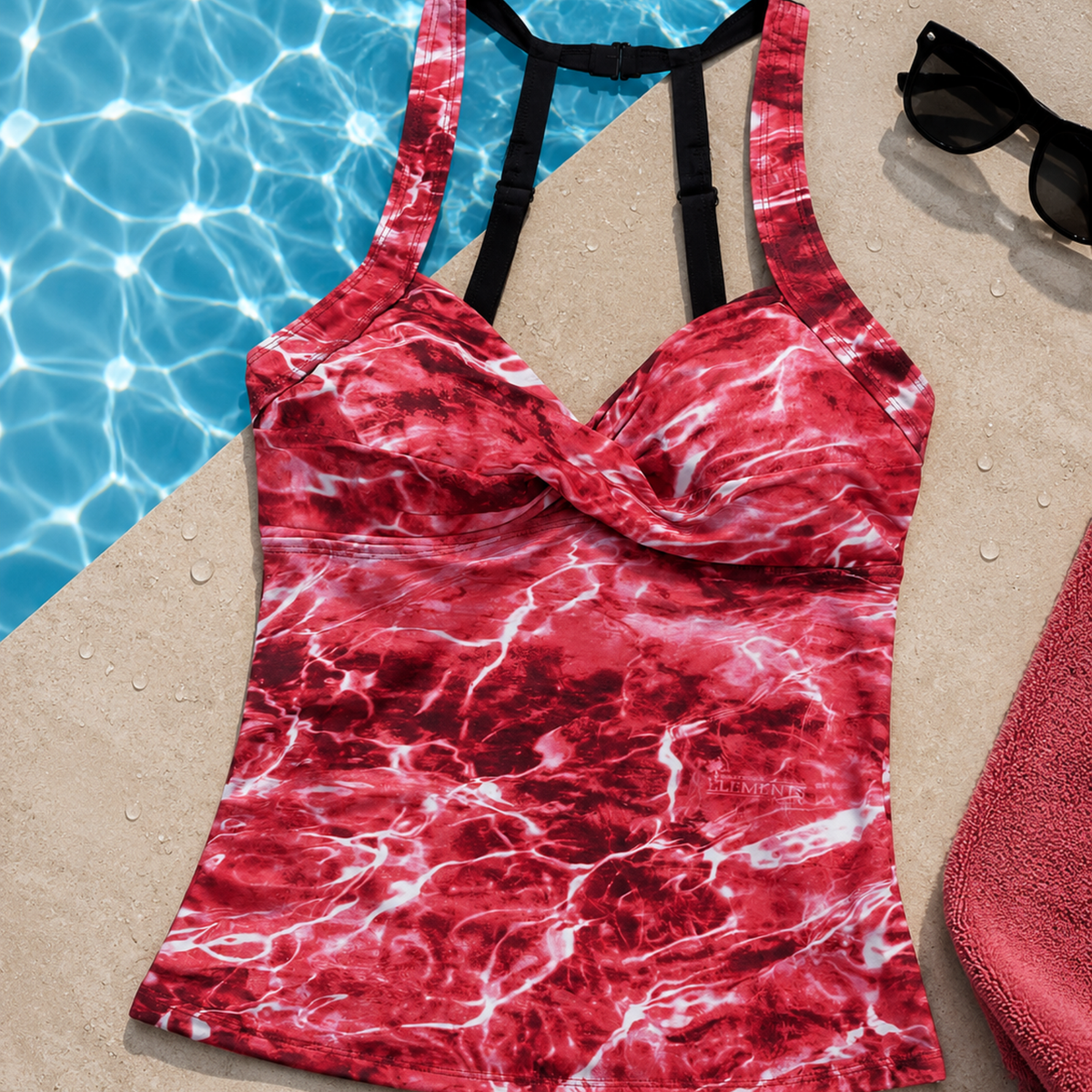 Women's Camo Tankini Swimsuit - Anemone Black Hunting Swimwear - Wilderness Dreams
