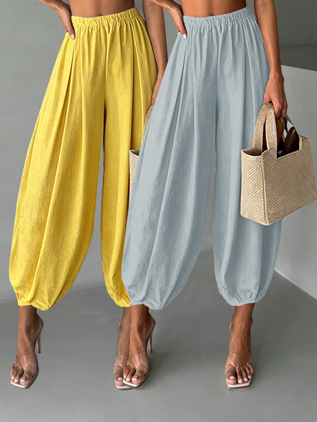 2-piece Set Fashionable Air Pants For Womencasual Yoga Wide-leg Pants