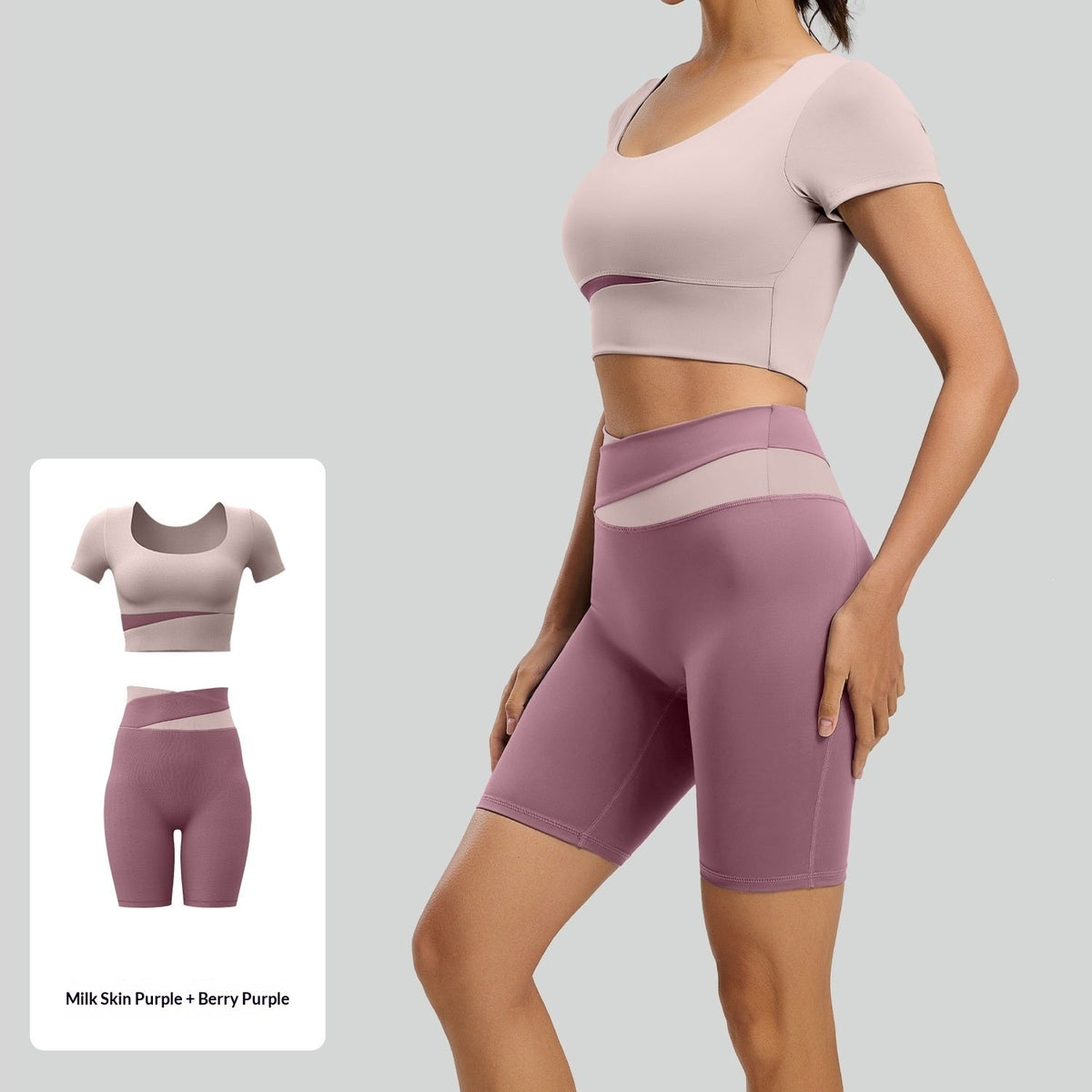 Color-block Yoga Outfit Set For Women Figure-flattering And Slimming