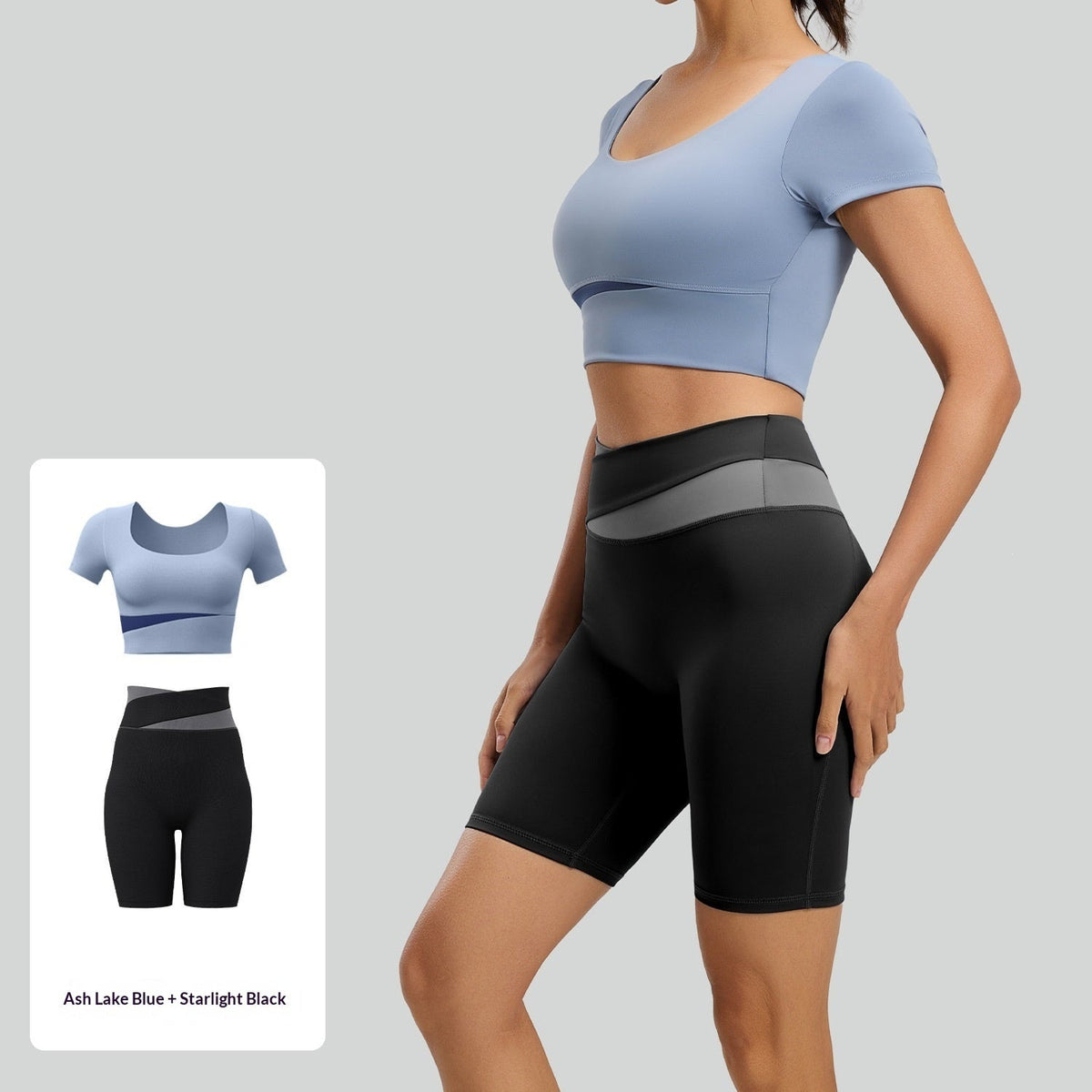 Color-block Yoga Outfit Set For Women Figure-flattering And Slimming