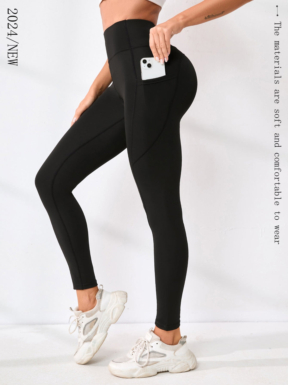New Popular Cross-Border Yoga Pants, European And American High-Waisted Sexy Slimming Solid Color Leggings, Running Outdoor Sports Pants For Women