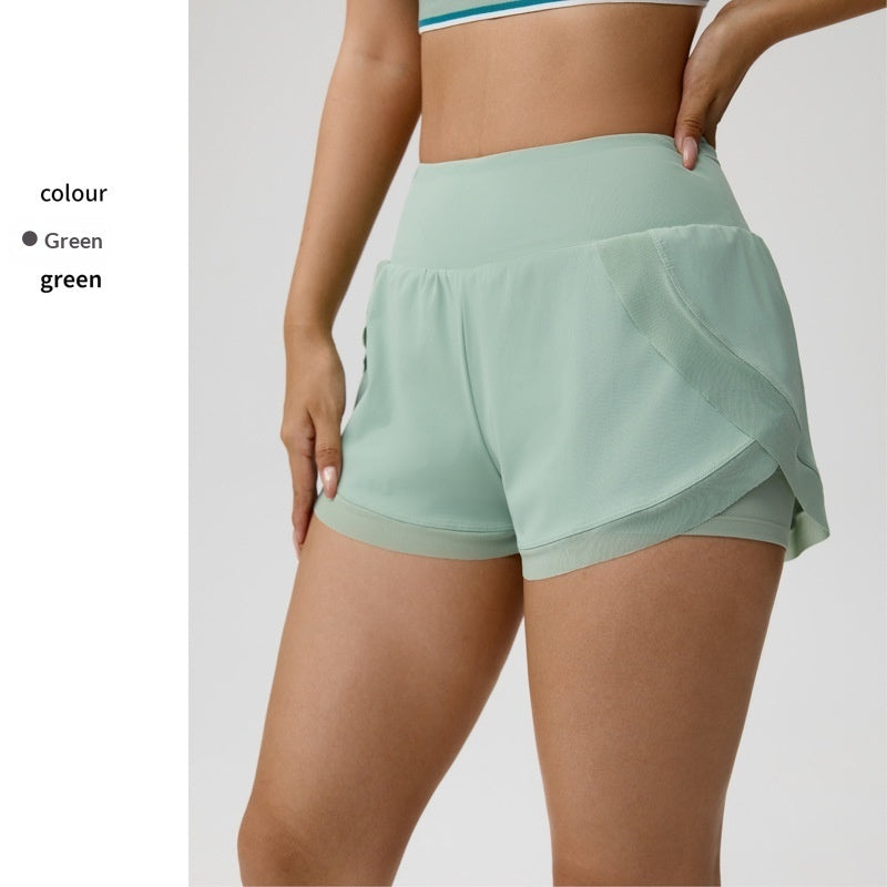 Fake Two-piece Yoga Shorts Womens Thin-style Athletic Fitness Shorts
