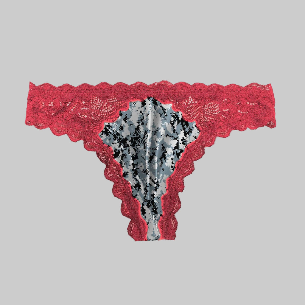 Women's Camo Lace Thong - Envision Red Hunting Underwear - Wilderness Dreams