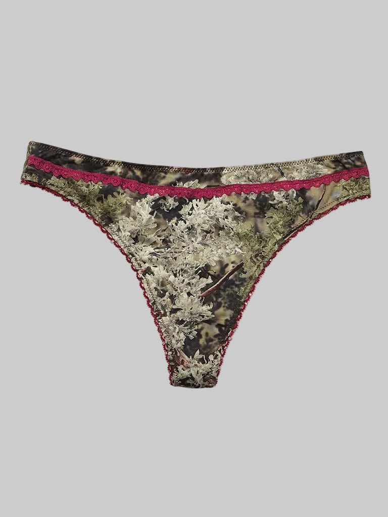 Women's Camo Hunting Thong - King's Camo Scalloped Lace Underwear - Wilderness Dreams